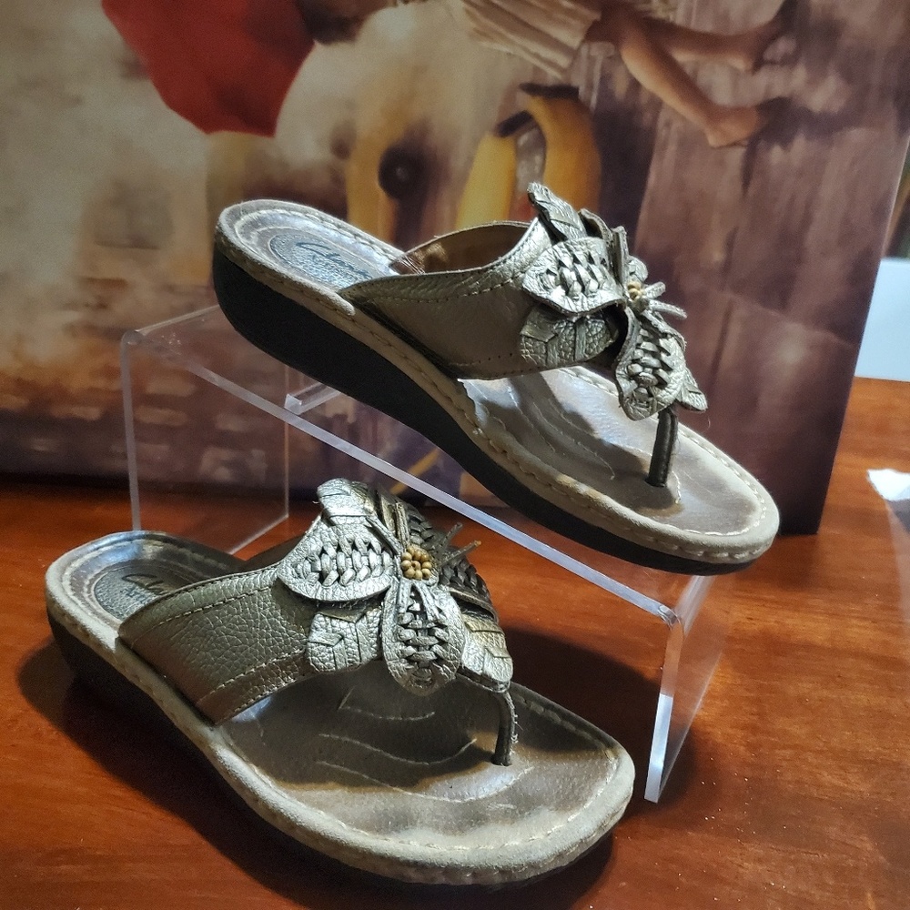 CLARKS Artisan Womens Slides Metallic Bronze Sanda
